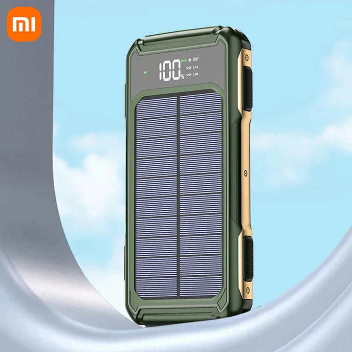 Powerbank Solaire Voltora 200K | 200.000mAh | Câble 4-en-1 | Charge Rapide & LED d'Urgence | Pour iPhone & Samsung