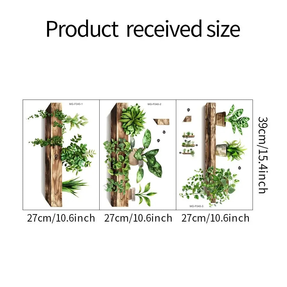Autocollant mural GreenVista | Design de pot de fleurs | Autocollant et réutilisable | 76 x 39 cm