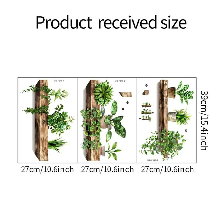 Autocollant mural GreenVista | Design de pot de fleurs | Autocollant et réutilisable | 76 x 39 cm