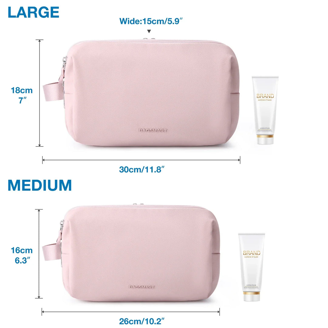 Kosmetixo Trousse de Toilette Imperméable pour Femmes & Hommes | Trousse de Toilette Légère en S/M/L | Accessoires de Voyage pour Produits de Soins & Maquillage | Organiseur de Voyage Unisexe