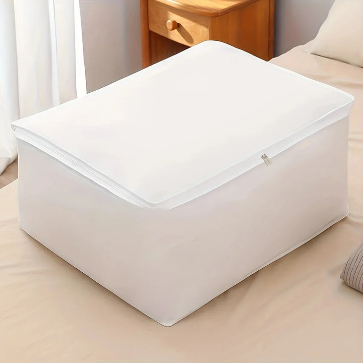 Sac de rangement Stowella | Avec couvercle zippé | Boîte à vêtements et linge de lit pliable | Protection contre la poussière et l'humidité