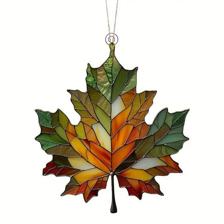 AutumnGlow | Attrape-soleil en feuille d'érable | Décoration de fenêtre et mur en acrylique | Jeu de lumière automnal 10×8 cm