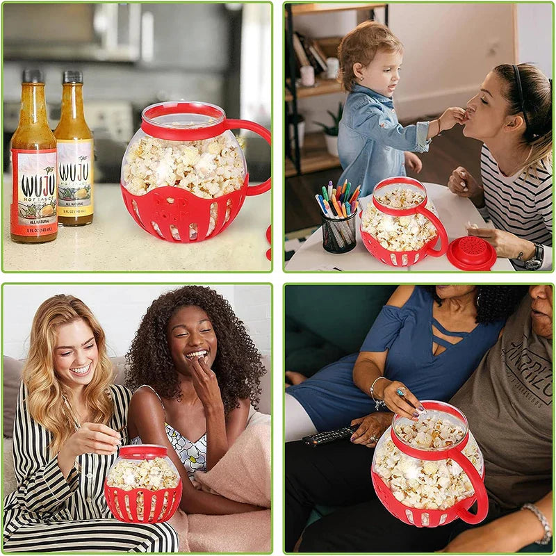 Popurella Préparateur de Popcorn au Micro-ondes en Verre Borosilicaté | Résistant à la Chaleur & Réutilisable | 1 pièce | environ 400 g