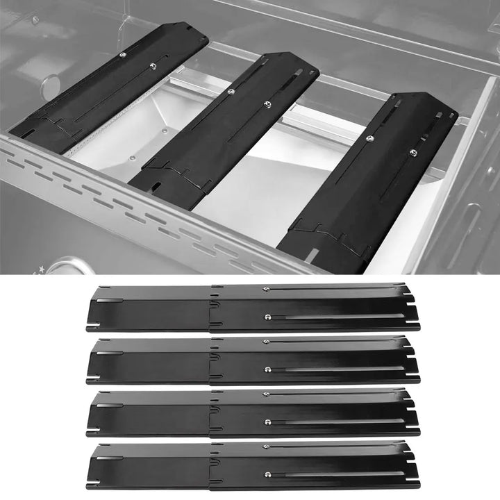 Grillpanzer Pare-chaleur réglable pour barbecues à gaz | Plaques thermiques de rechange en émail | Set de 2/4 paires | Universel réglable de 30 à 56 cm