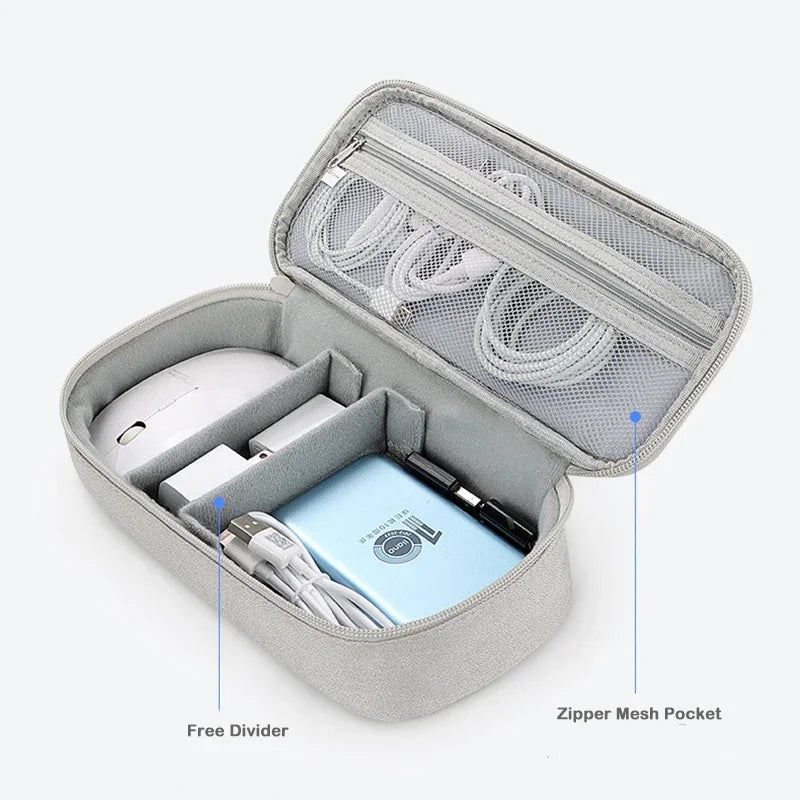 TechTidy TravelSafe Organisateur de Câbles de Voyage | Imperméable & Compact | Pour Voyages & Accessoires Électroniques | Disponible en M & L