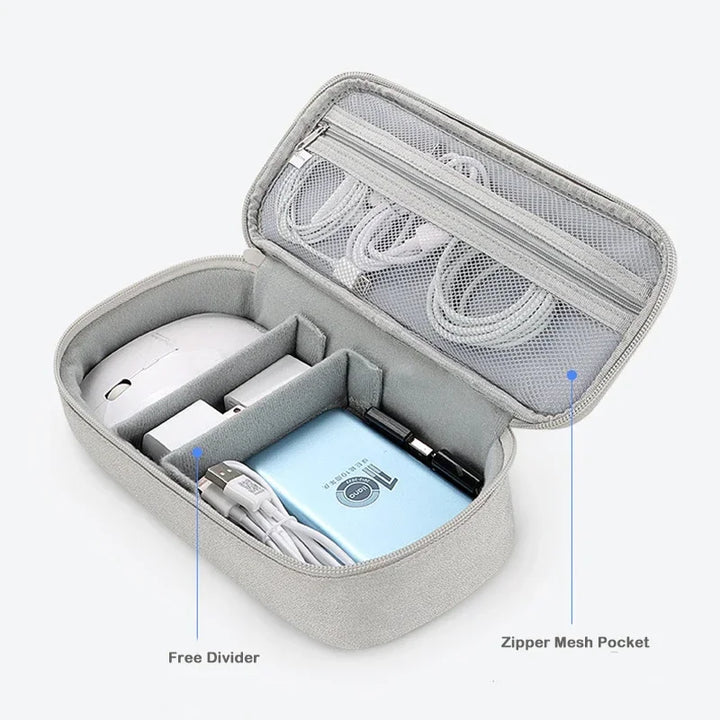 TechTidy TravelSafe Organisateur de Câbles de Voyage | Imperméable & Compact | Pour Voyages & Accessoires Électroniques | Disponible en M & L