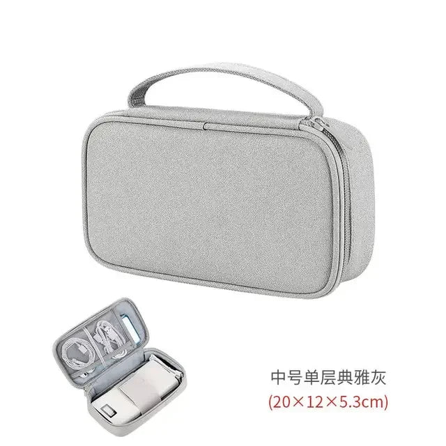 TechTidy TravelSafe Organisateur de Câbles de Voyage | Imperméable & Compact | Pour Voyages & Accessoires Électroniques | Disponible en M & L