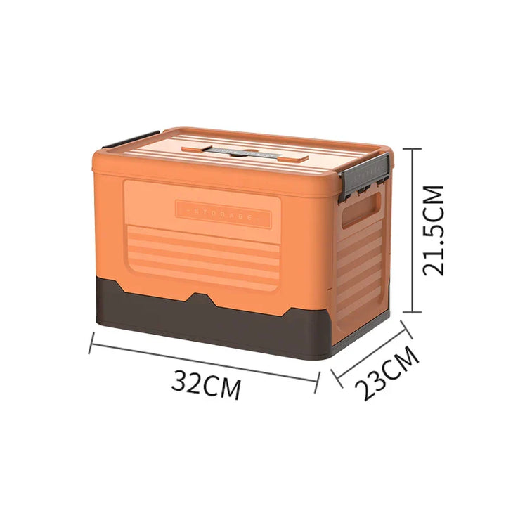 FlexiStore Boîte Pliable | Organisateur empilable avec couvercle | 32×23×21,5 cm | Rangement en plastique pour la maison et en déplacement