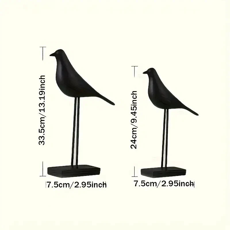 Figurine Deko NordicBird | Statue d'oiseau peinte à la main en résine | Accessoire de décoration scandinave | Décoration de table et de bureau