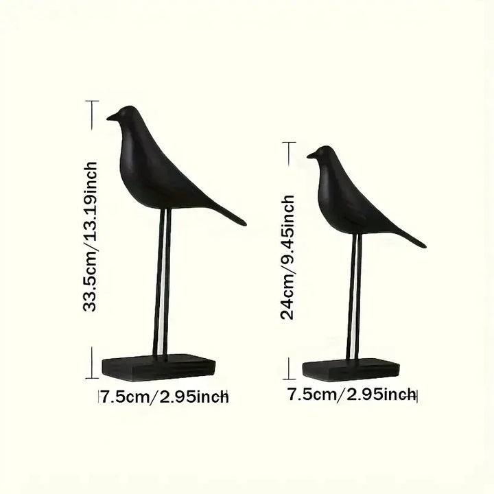 Figurine Deko NordicBird | Statue d'oiseau peinte à la main en résine | Accessoire de décoration scandinave | Décoration de table et de bureau