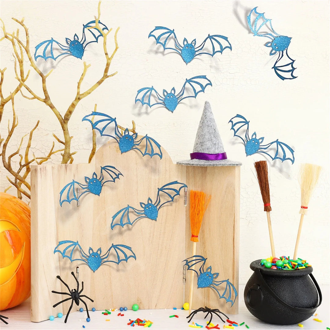 Autocollant mural Halloween BatCave | Décoration de chauve-souris 3D | 12 pièces | Amovible et réutilisable