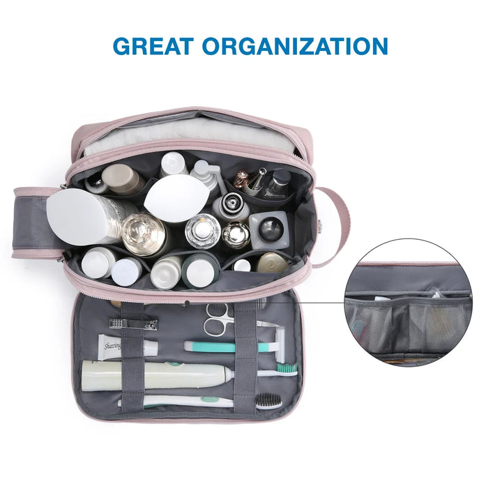 Kosmetixo Trousse de Toilette Imperméable pour Femmes & Hommes | Trousse de Toilette Légère en S/M/L | Accessoires de Voyage pour Produits de Soins & Maquillage | Organiseur de Voyage Unisexe