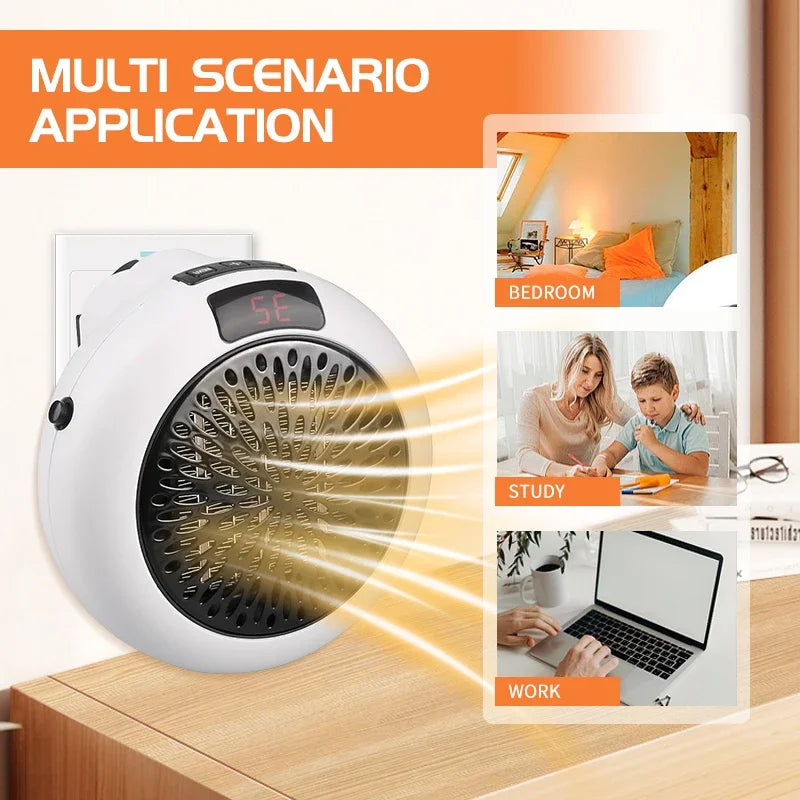 Chauffage Électrique HeatEase | Montage mural & appareil de table | Chauffage rapide avec thermostat | Télécommande
