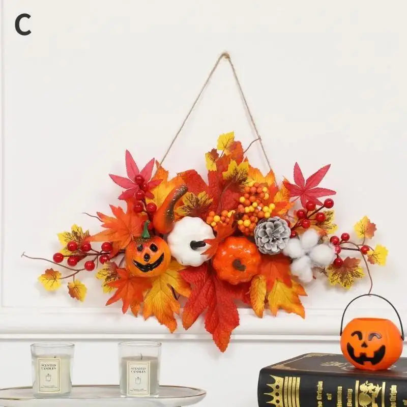 Autumnia | Guirlande Citrouille-Érable | Décoration d'Automne & Halloween | 1 pièce