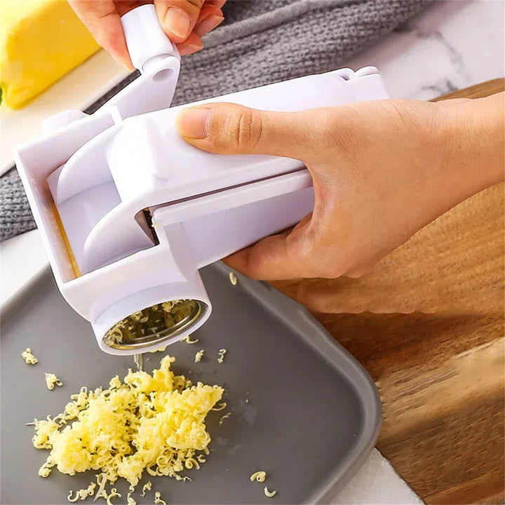 RollaGrate Râpe à fromage | Râpe manuelle à tambour avec manivelle | Acier inoxydable & ABS | Pour fromage, noix & chocolat