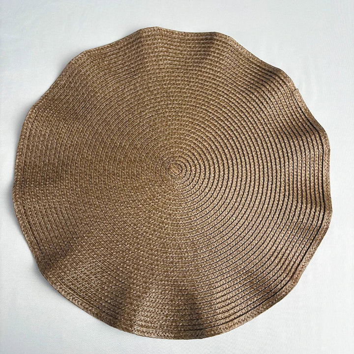 TAVOLIA Sets de 6 sous-assiettes | Rond Ø 36 cm | Design tressé | Lavable & Résistant à la chaleur | Bord froncé