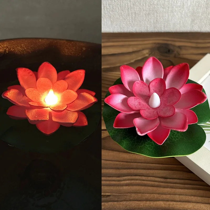 Lampe Lotus Flottante LUMILYA | Capteur d'eau LED | Lumière Blanc Chaud | Pour Étang, Jardin & Fêtes