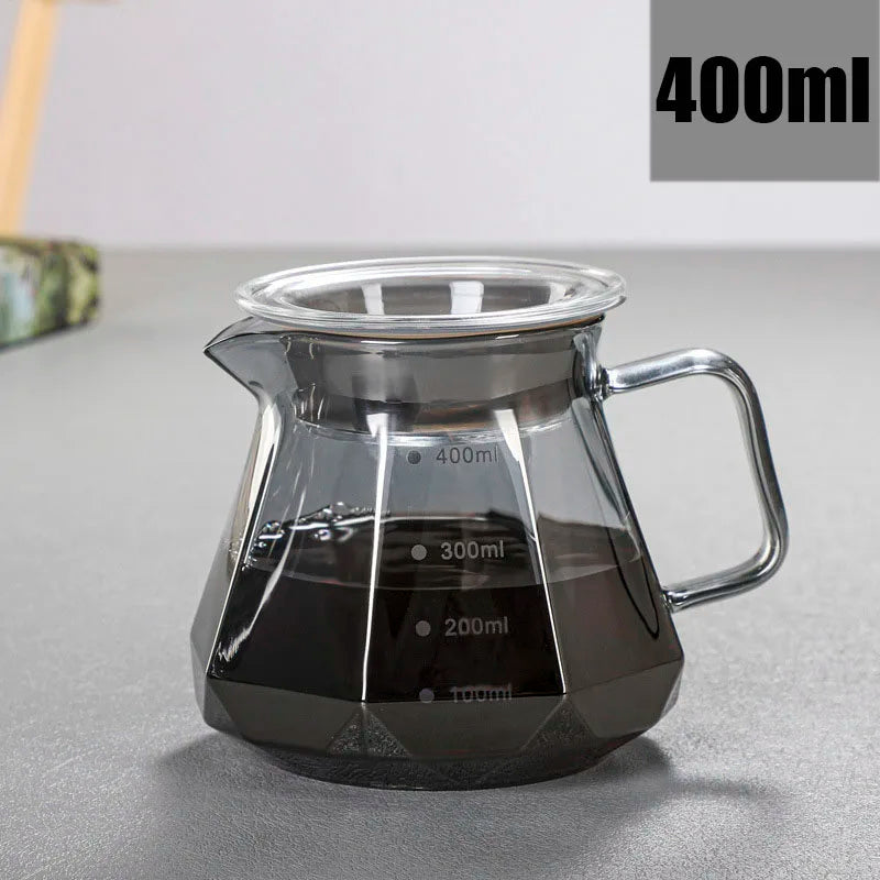 AromaCloud Cafetière | Set Pour Over | Verre Borosilicaté | 400 ml & 600 ml