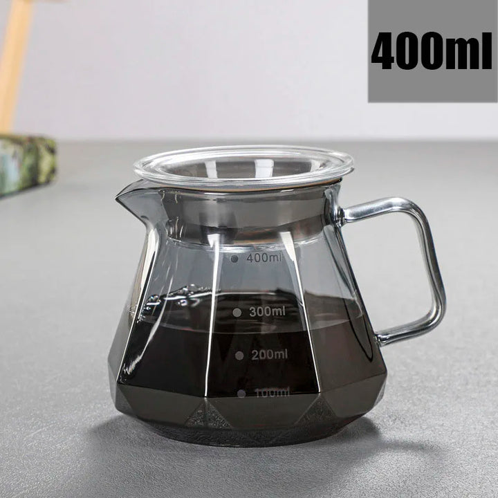 AromaCloud Cafetière | Set Pour Over | Verre Borosilicaté | 400 ml & 600 ml