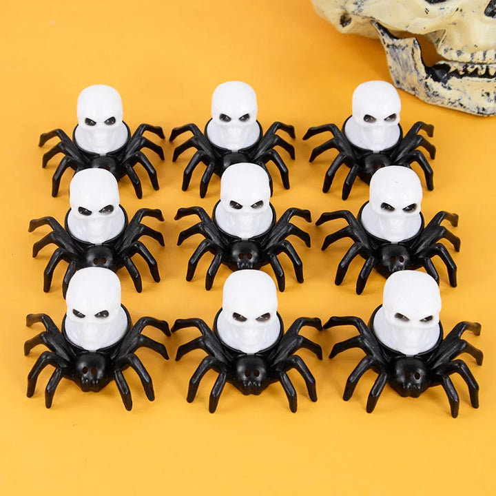 Halloween-Deko CreepyFlame | Bougie LED avec Araignée & Crâne | Lampe Effrayante pour Maison, Bar & Fête