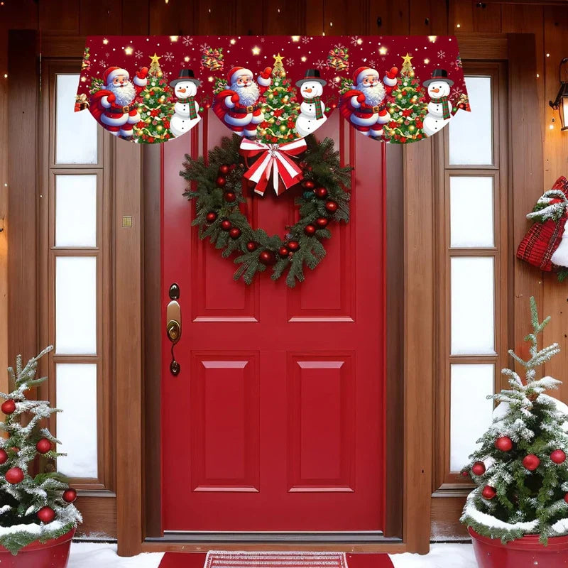 MerryMantel Écharpe de Cheminée Noël | Design Père Noël & Bonhomme de Neige | Décoration pour Cheminée & Salon | 100 % Polyester | Édition 2025–2026