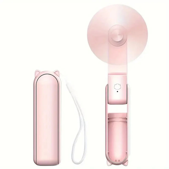 Mini Ventilateur à Main Breezella | Rechargeable USB | 3 Vitesses | Pliable & Fonction Powerbank | Batterie 2000 mAh