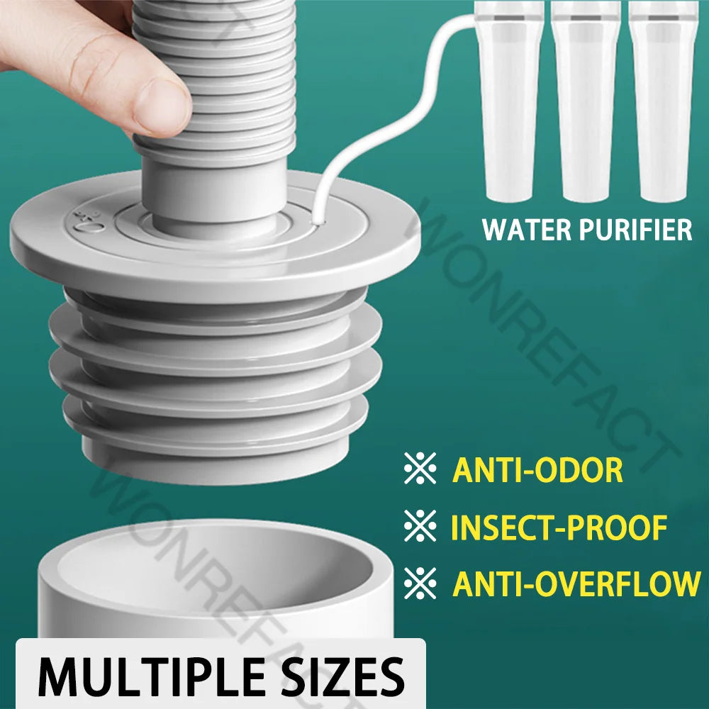 Joint de drainage en silicone DRAINLOK | Stop odeurs & protection contre les insectes | Pour tuyaux de 3,5 à 7,5 cm | Set de 2