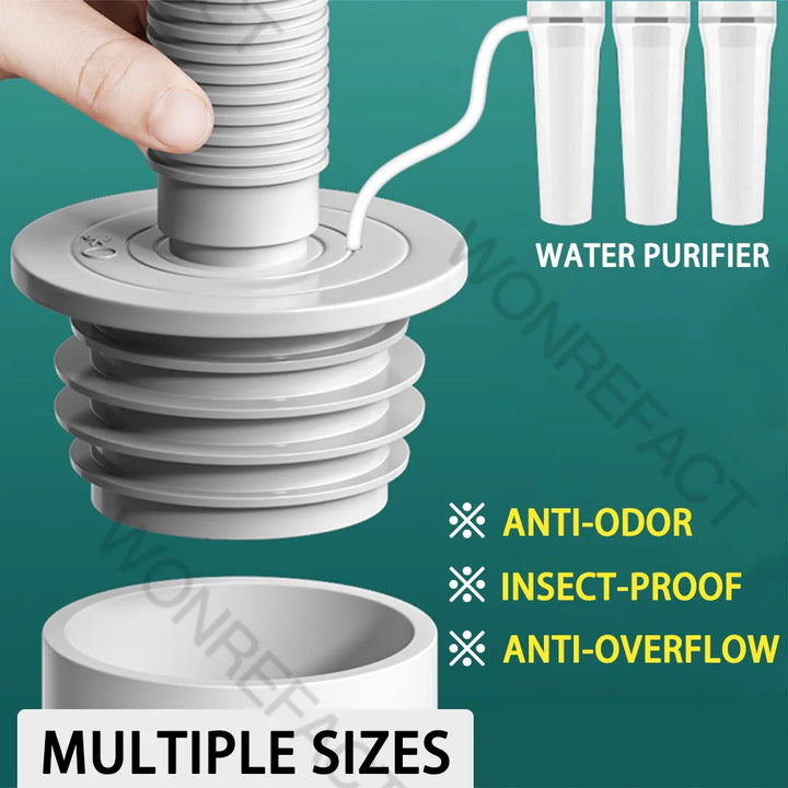 Joint de drainage en silicone DRAINLOK | Stop odeurs & protection contre les insectes | Pour tuyaux de 3,5 à 7,5 cm | Set de 2
