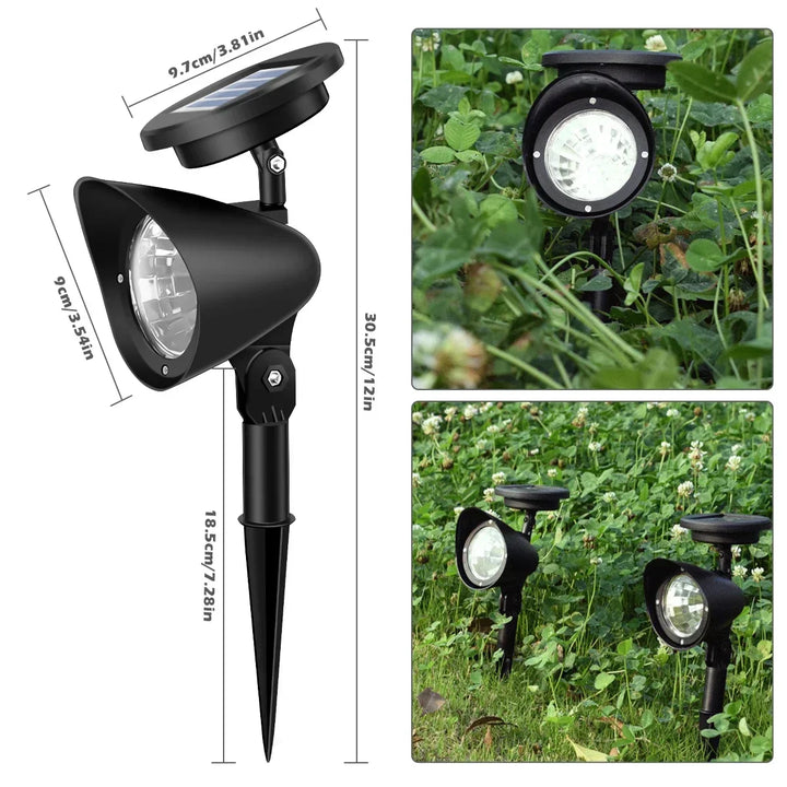 Projecteur solaire LumiFokus | Projecteur LED de jardin | Étanche IP65 | Pour arbres, chemins et éclairage paysager