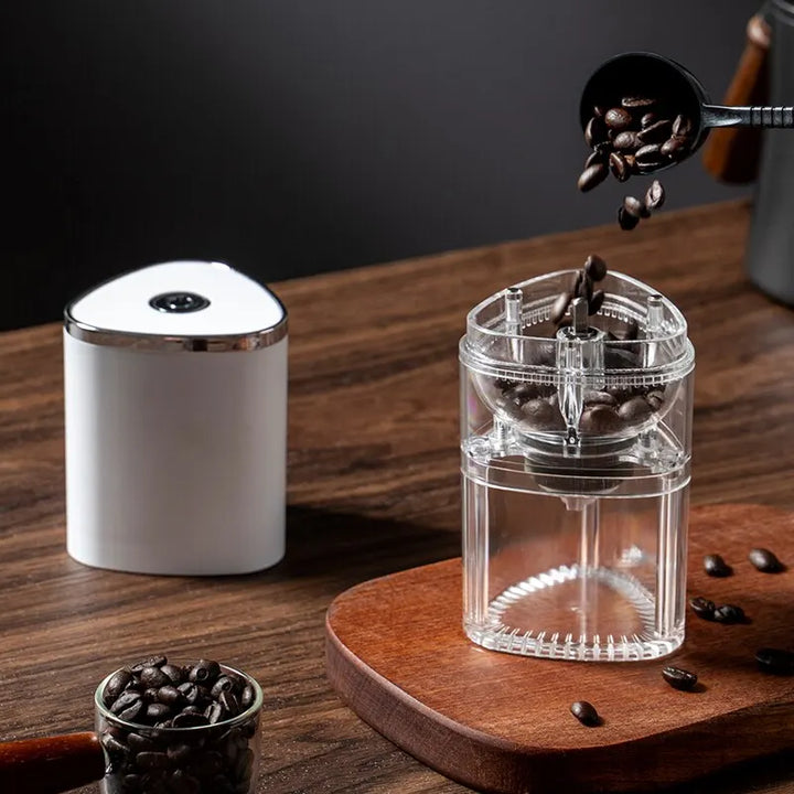 BeanMate Moulin à café électrique | Portable & rechargeable via USB-C | Meule en céramique | Café fraîchement moulu partout