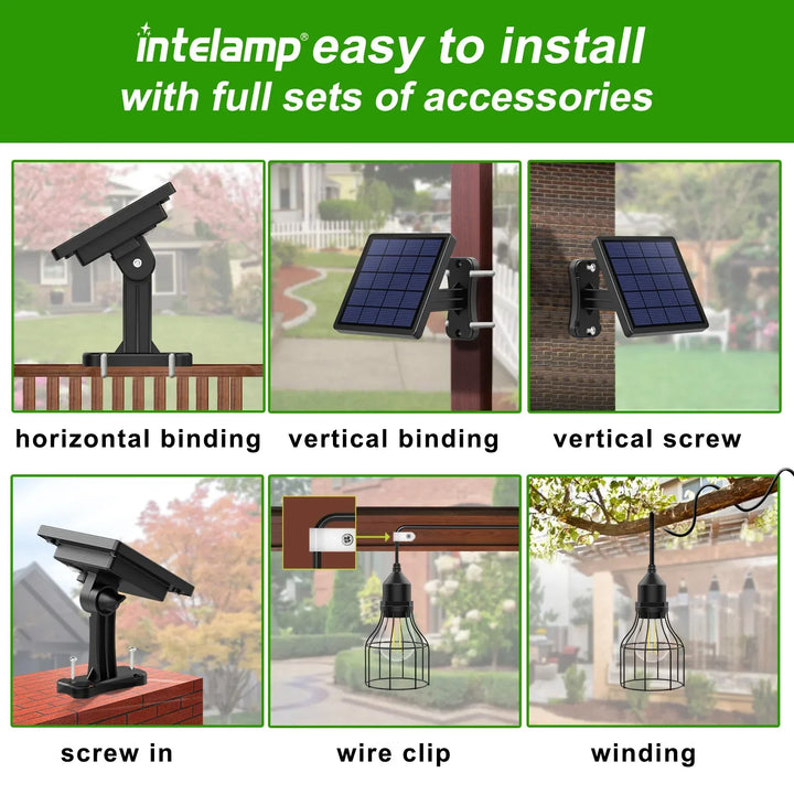 Lampe Solaire Suspendue SolunaBeam | Étanche & Rechargeable | Pour Jardin, Abri & Camping | 3 Modes d'Éclairage