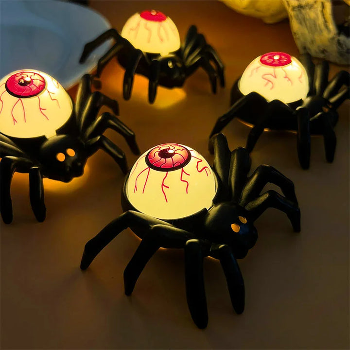 Halloween-Deko CreepyFlame | Bougie LED avec Araignée & Crâne | Lampe Effrayante pour Maison, Bar & Fête