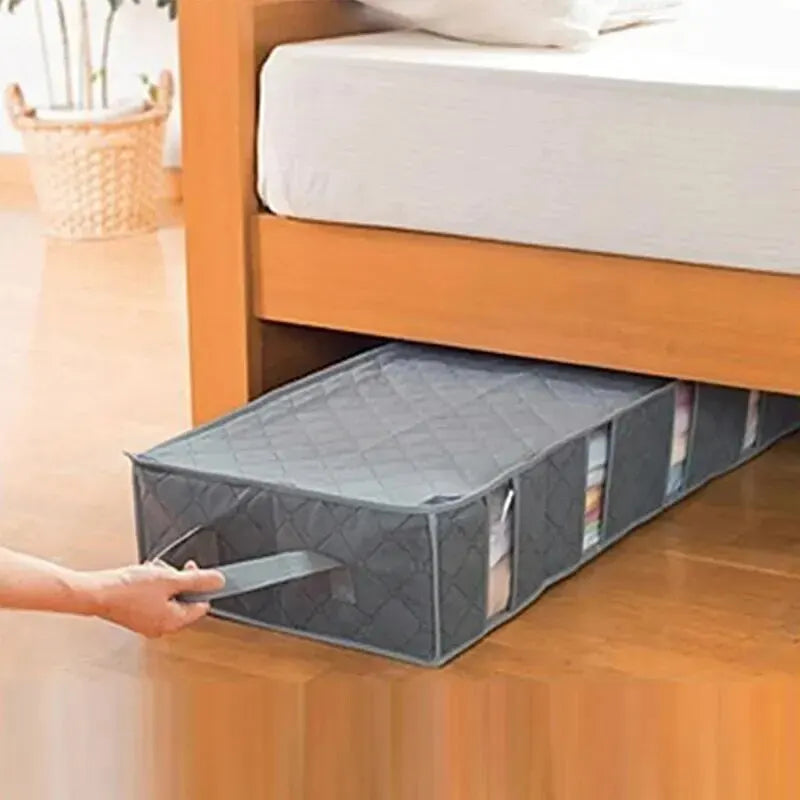SpaceSaver Sac de rangement sous le lit | Pliable | Avec poignées | Non-tissé