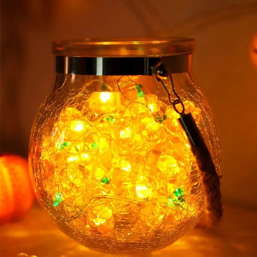 Guirlande LED PumpkiLights | Décoration de citrouille d'Halloween | 10/20/30 LEDs | 1–3 m | Fonctionne sur piles