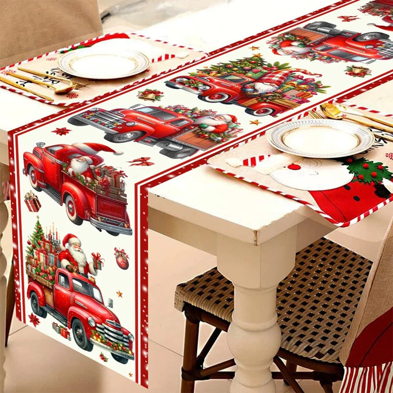 Chemin de table de Noël Festivia | 180×35 cm | Élégant & Festif | Décoration de table pour Noël & Nouvel An 2025/2026