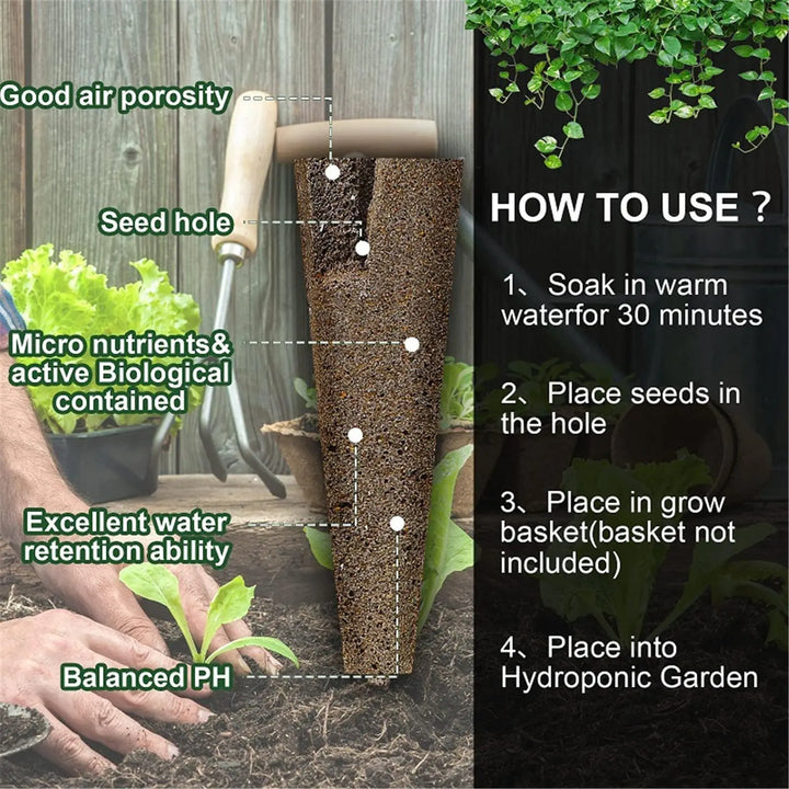 Ensemble de démarrage HydroLeaf Hydroponique 120 pièces | Avec paniers, éponges et couvercles | Pour jardinage intérieur et culture