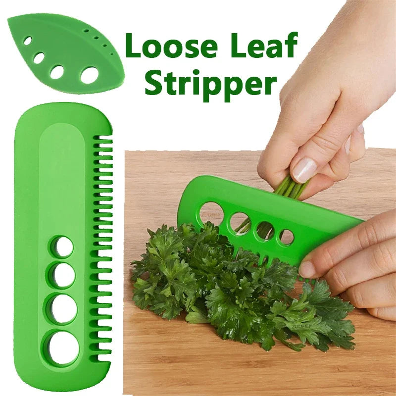 GrünSchnell Éliminateur d'herbes pour légumes | Dénudeur 4-en-1 pour persil, coriandre et autres | Outil de cuisine pratique en plastique ABS
