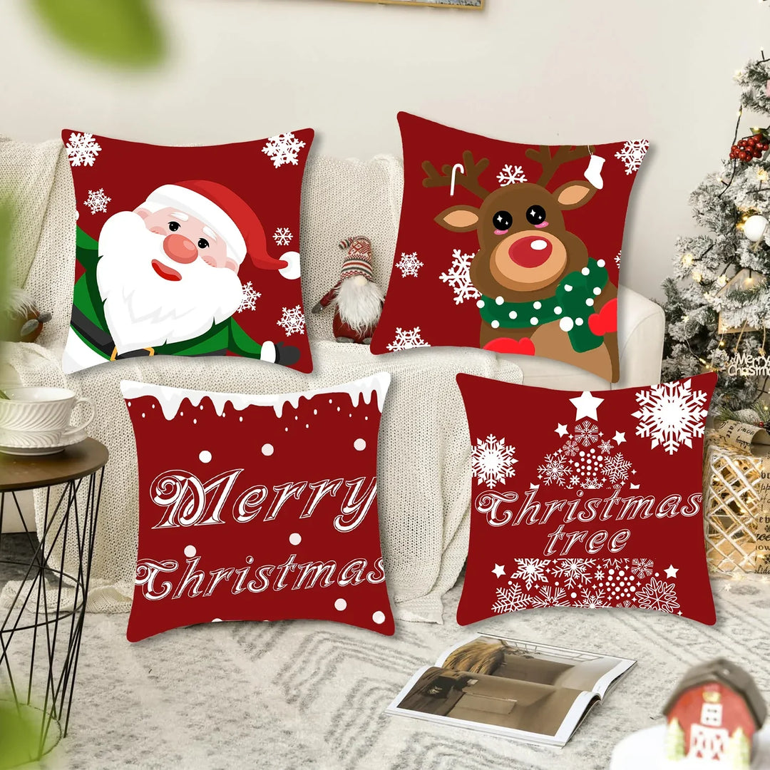 Housse de coussin de Noël Lunavia | Impression 2D | Design Père Noël | 45×45 cm | Décoration de Noël festive & idée cadeau
