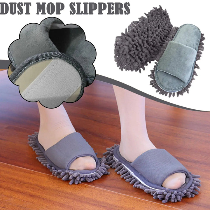 CleanSteps Chaussons en Microfibre | Chaussures 2-en-1 & Mop | Lavables & Antidérapants | Convient à tous les types de sols