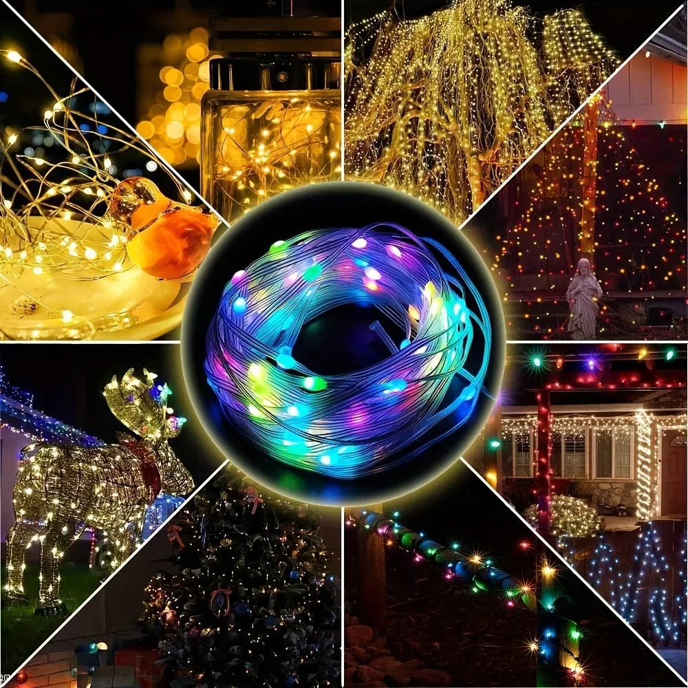 Guirlande LED intelligente LumiSync WS2812B | Contrôle Bluetooth & App | Changement de couleur RGBIC | USB & Étanche | 5m / 10m / 20m
