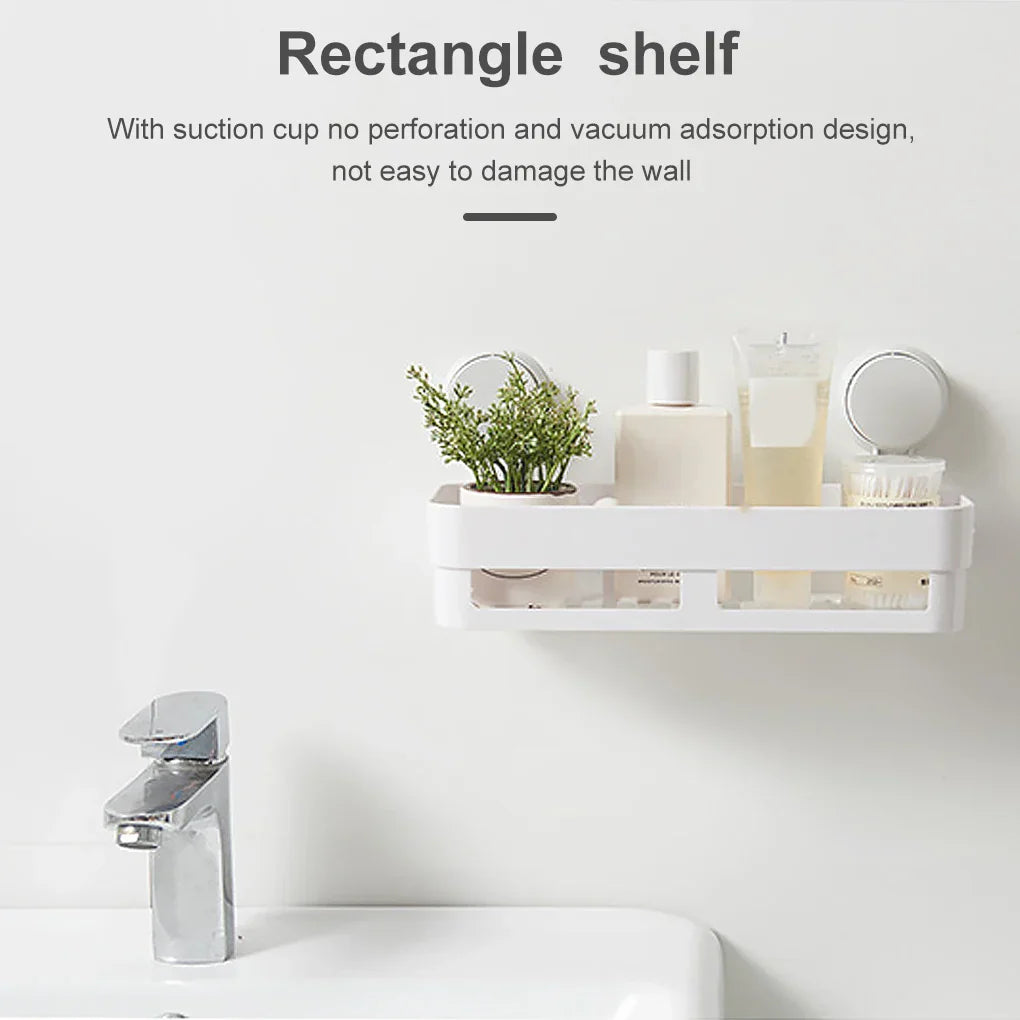 HydraFix DrainRack Étagère Murale Salle de Bain & Cuisine | Sans Perçage | Ventouse Forte & Orifices de Drainage | Capacité de Charge de 2 kg
