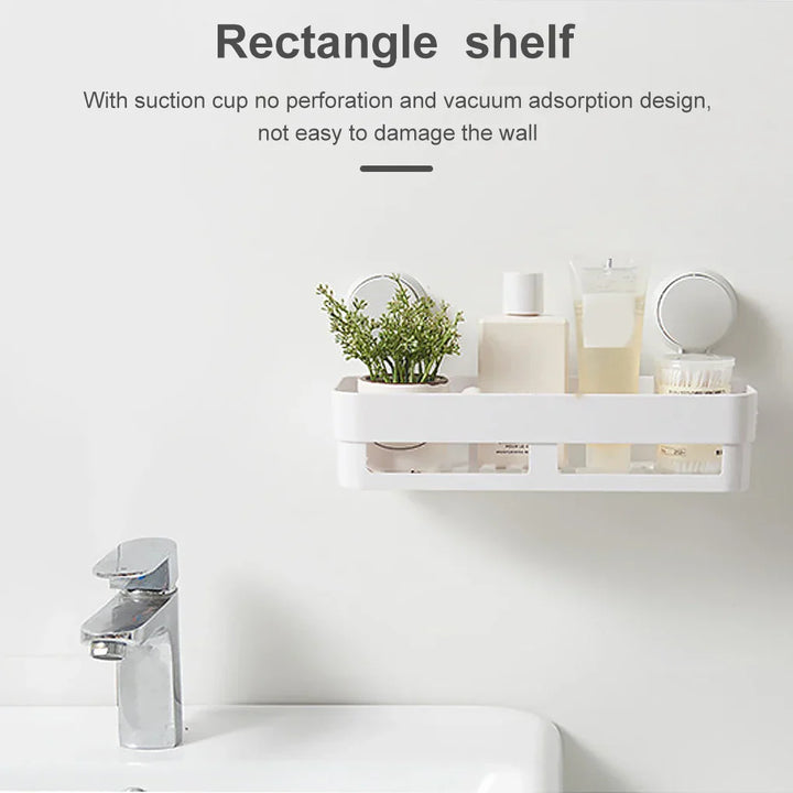 HydraFix DrainRack Étagère Murale Salle de Bain & Cuisine | Sans Perçage | Ventouse Forte & Orifices de Drainage | Capacité de Charge de 2 kg
