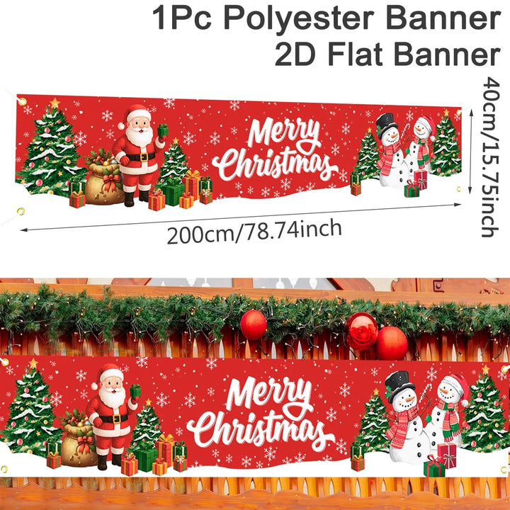 Bannière de Noël FestiJoy | Joyeux Noël & Bonne Année 2025/2026 | Décoration intérieure & extérieure | Résistante aux intempéries & Réutilisable