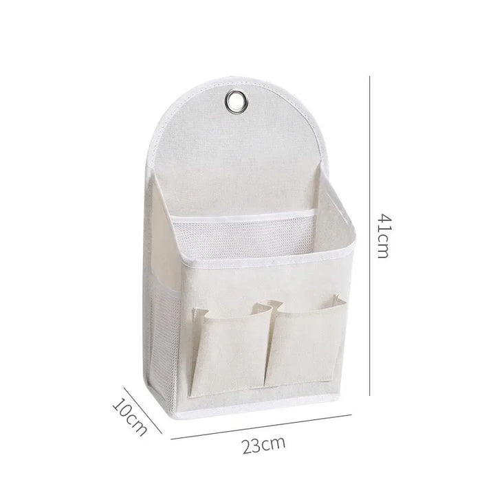 RoomEase Sac de rangement en tissu suspendu | Organisateur mural et de porte | 2 compartiments + poche latérale en mesh