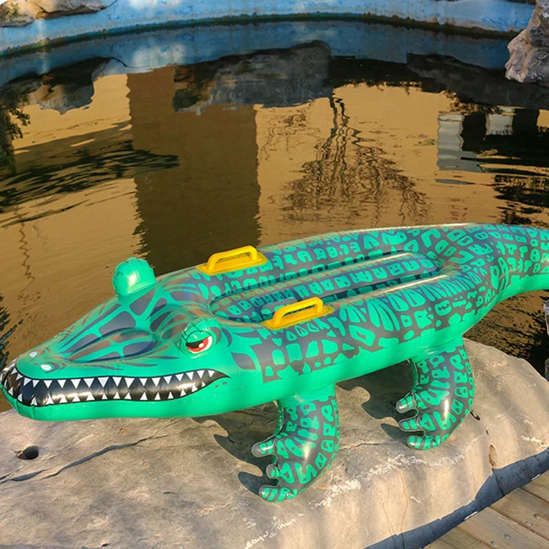 Floatoro Crocodile Gonflable pour Enfants et Adultes | Jouet de Natation pour Plage, Piscine & Fête d'Été | Matelas Aquatique en PVC Résistant
