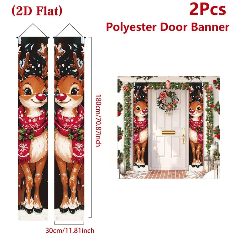 Bannière de porte de Noël | Écriture Joyeux Noël | Décoration suspendue pour la maison | Décoration de porte festive 2025/2026