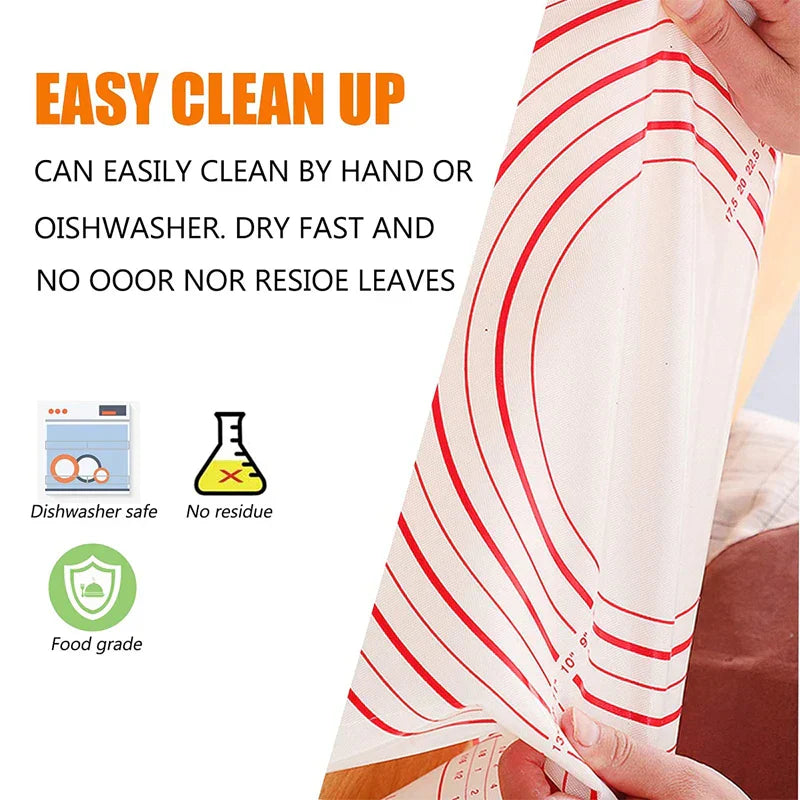 BakeFlex™ Tapis de cuisson en silicone | Extra épais & Antiadhésif | Avec échelle de mesure | Parfait pour étaler la pâte, le fondant & les pâtisseries