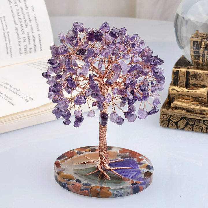 Arbre de Cristal Arbre de Vie | Décoration en Pierre Semi-Précieuse | Arbre de Chance & Feng Shui | 12 cm