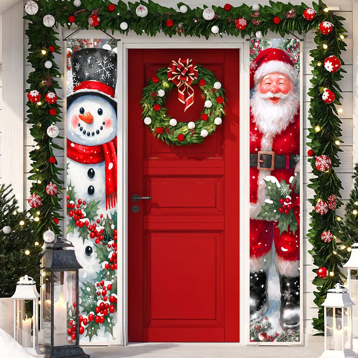 Bannière Festivia | Bannière de porte de Noël | Décoration suspendue « Joyeux Noël » | Décoration de porte festive pour Noël et Nouvel An