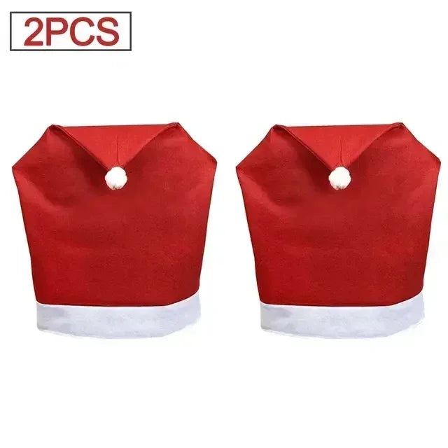 Housse de chaise de Noël MerrySeat | Design Père Noël, Bonhomme de neige & Renne | Housse de chaise en tissu | Décoration réutilisable pour Noël